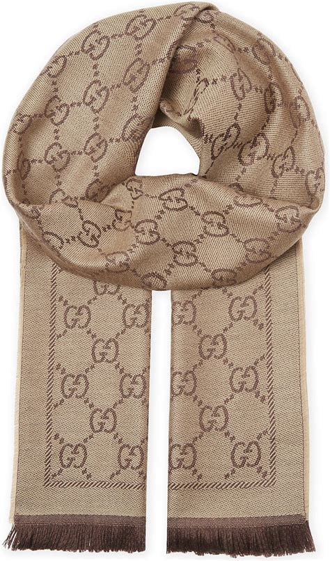 light brown gucci scarf|Gucci scarf with fur.